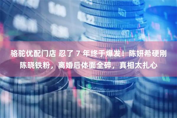 骆驼优配门店 忍了 7 年终于爆发！陈妍希硬刚陈晓铁粉，离婚后体面全碎，真相太扎心