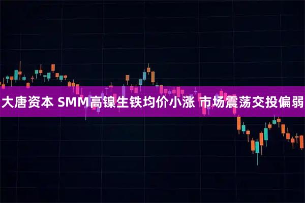 大唐资本 SMM高镍生铁均价小涨 市场震荡交投偏弱