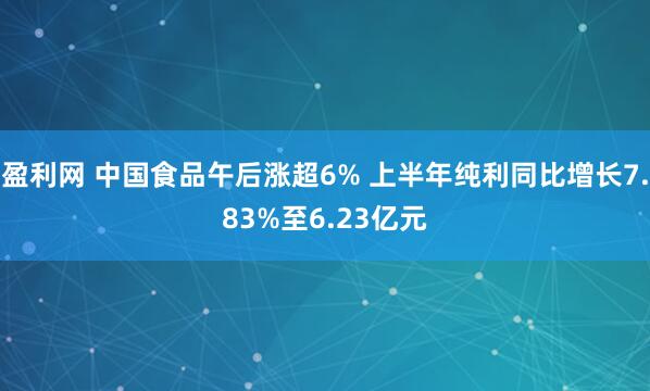 盈利网 中国食品午后涨超6% 上半年纯利同比增长7.83%至6.23亿元